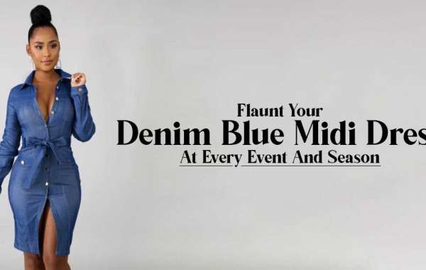 Flaunt Your Denim Blue Midi Dress At Every Event And Season