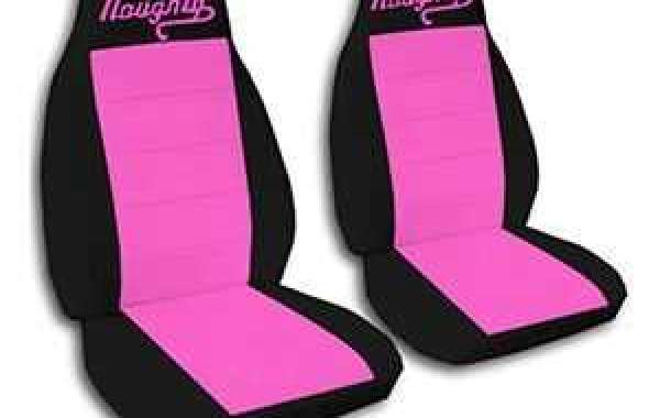 black and pink car seat covers