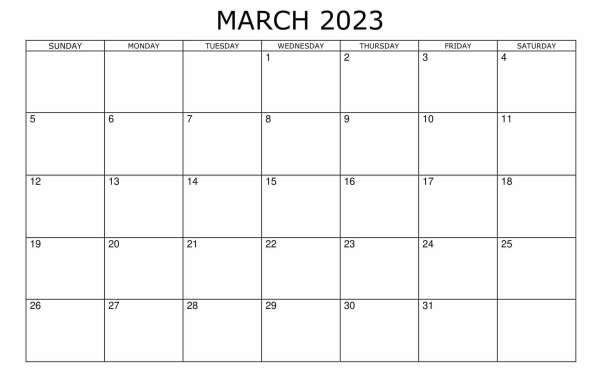 Free March 2023 Calendars | CalendarKart