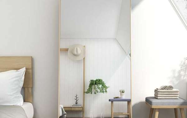 Where should the full-length mirror at home be placed?