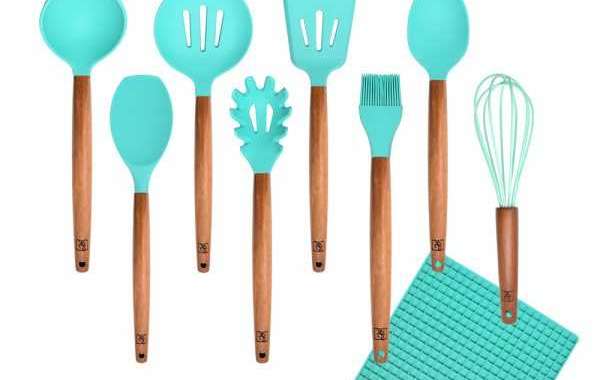 Buy Wooden silicone utensil set USA